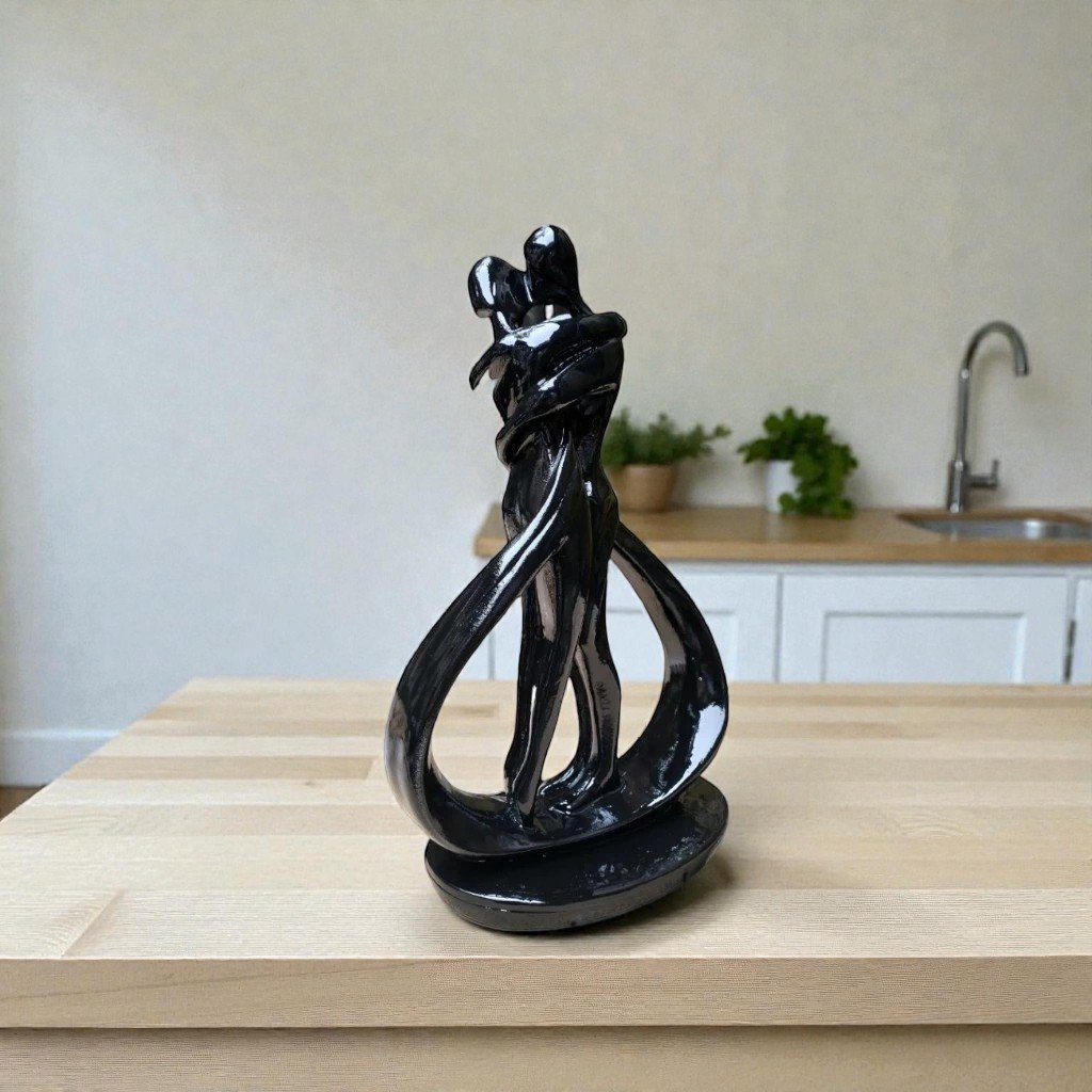 Estátua Escultura  Casal Abraçado Entrelaçado Minimalista Decorativo Luxo Decoração Quarto