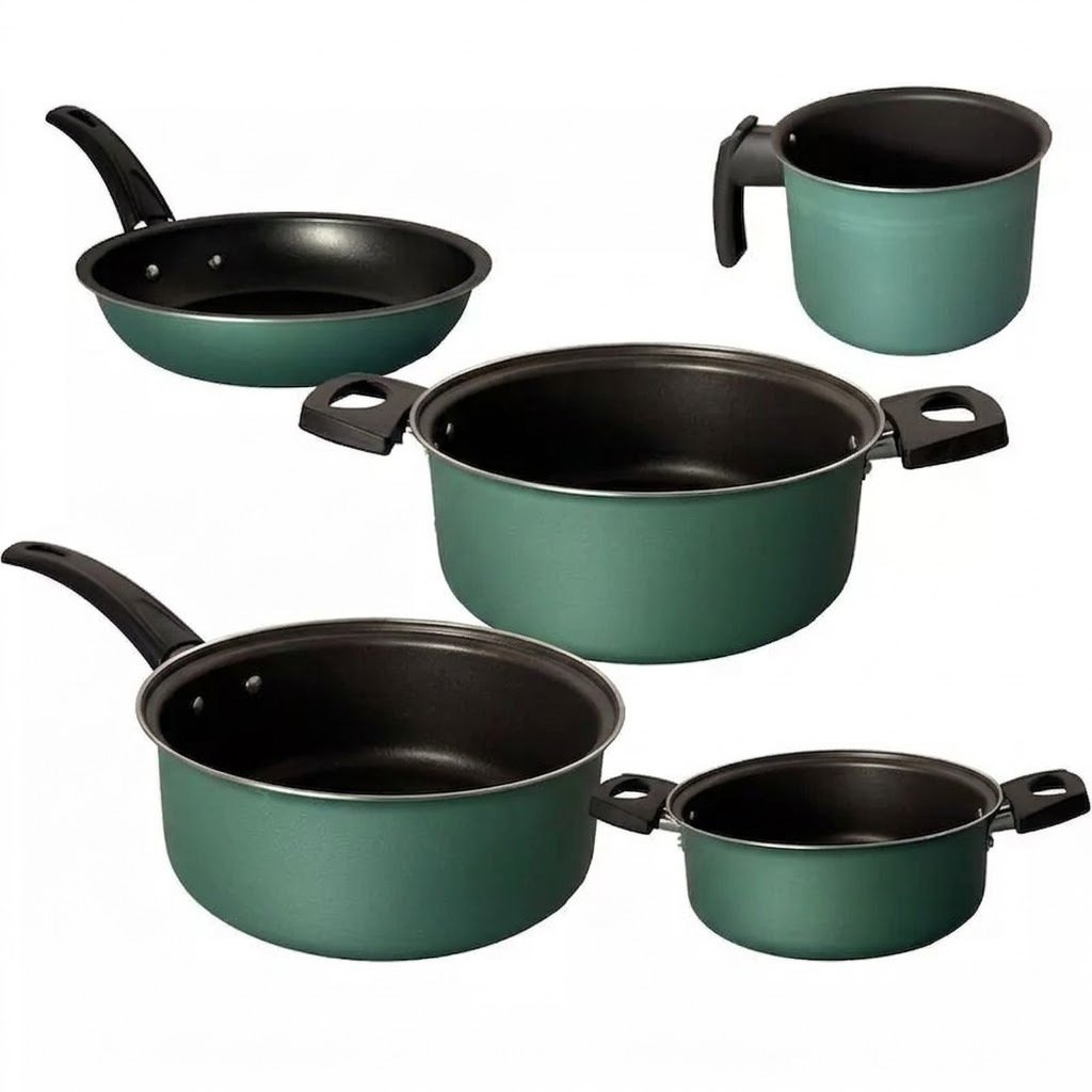 Jogo Panelas Antiaderente 3 peças assadeira Frigideiras Formas Fervedor Kit cozinha