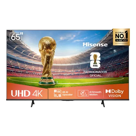 Hisense Smart Tv 4k 65 Polegadas 65a6nv Com Dolby Vision, Hdr10, HLG, Dolby Gaming, Film Maker, Dts Virtual X, Compatibilidade Alexa E Google Home