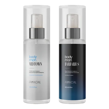 Kit Body Splash Masculino Barbarius E Midtown 200ml By Primacial