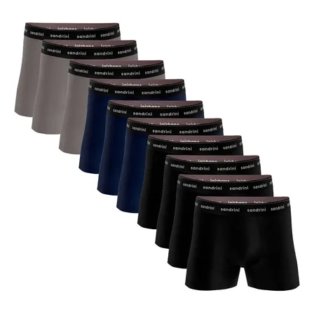 Kit 10 Cuecas Boxer Sandrini Masculinas Algodão Conforto