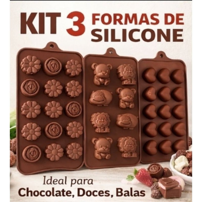 Forma Silicone Chocolate Bombom Molde Doces Confeitaria Páscoa