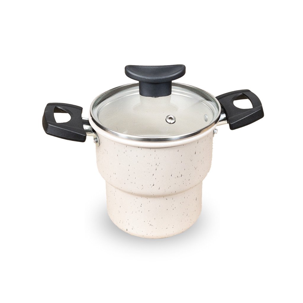 Cuscuzeiro Teflon Antiaderente Tampa de Vidro 14cm