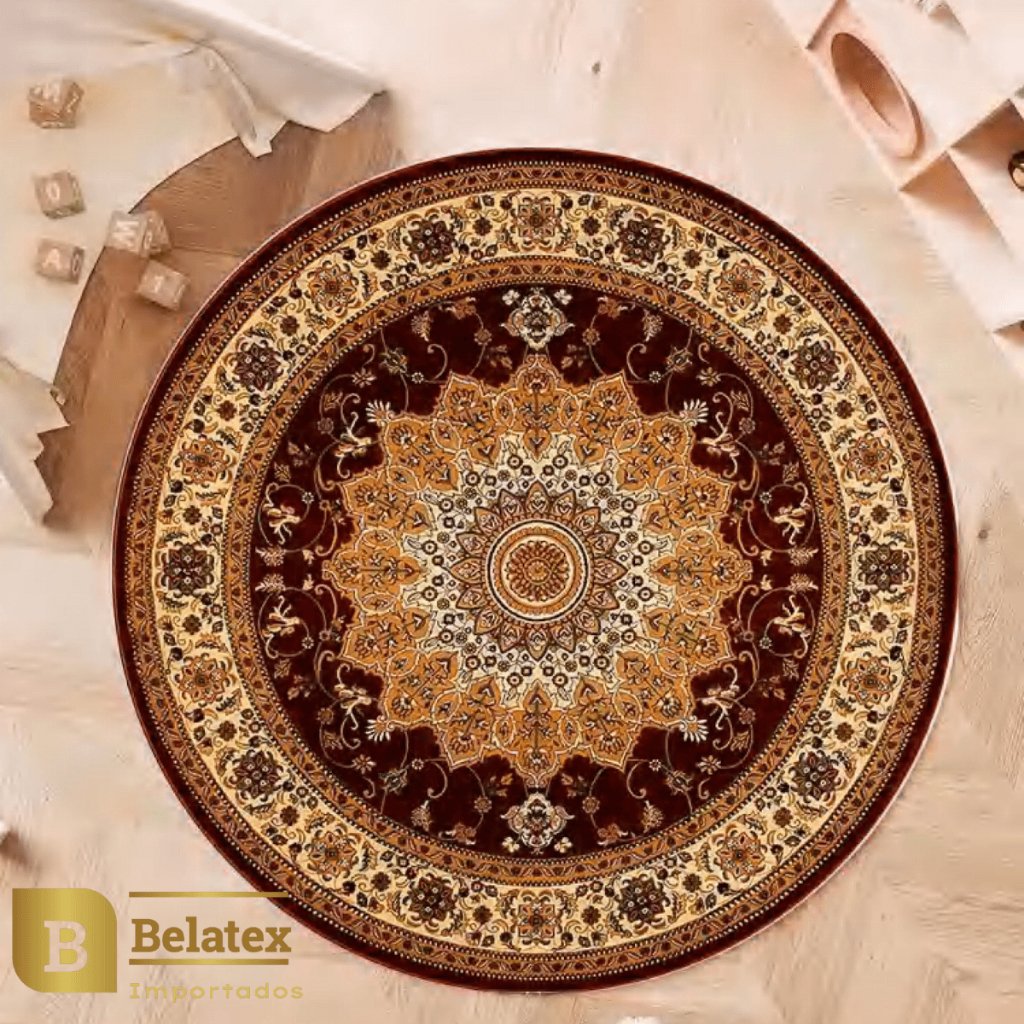 Tapete belga de sala redondo oval gigante 2,00 x 2,00 super luxo antialérgico