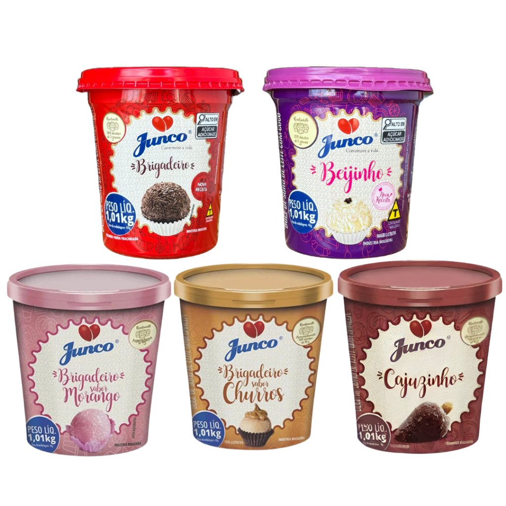 Pote Junco 1,01kg Brigadeiro/Beijinho/Cajuzinho/Morango/Churros/Doce de Leite - Pronto para enrolar