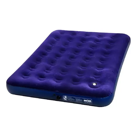 Colchão Inflável Casal Com Inflador Acoplado Camping Mor Azul