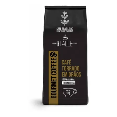 Café Em Grao Torrado Expresso Arábica Torra Escura Grãos 1kg Gourmet Cafe Italle