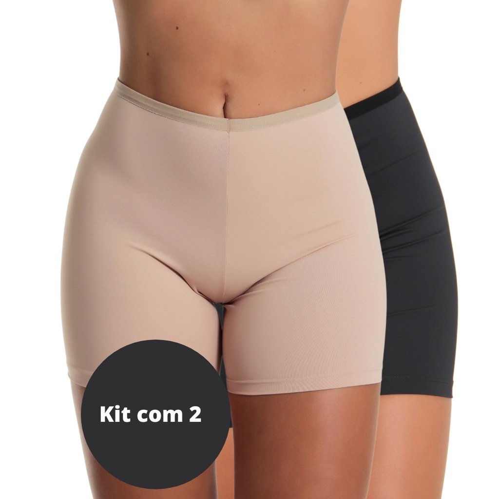 kit 2 Anágua Shortinho Íntimo Segunda Pele Conforto Lingerie Modeladora Short Para Saia E Vestido
