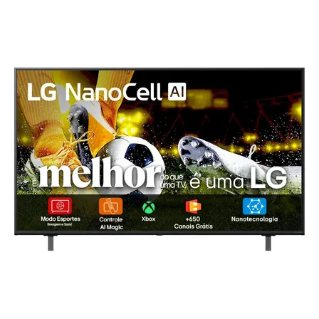 Smart Tv 4k 50  LG Nanocell 50nanoa Processador 7 Ai Ger8 4k Super Upscaling Google Cast Alexa Integrado Controle Ai Smart Magic Webos 25