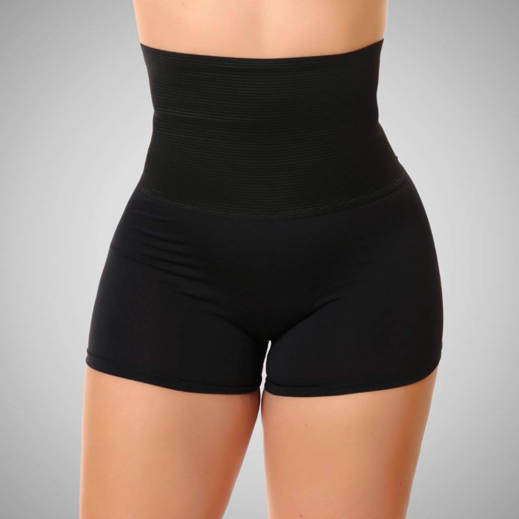 Cinta Modeladora Short Cintura Alta Redutora Bermuda Afina Cintura Modela Barriga Microfibra Compressão Imediato 338
