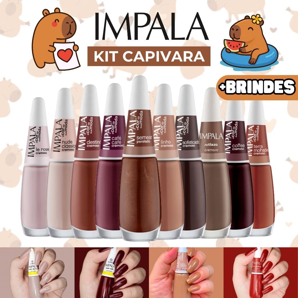 Esmaltes Impala Marrom Nude Esmalte Capivara Atacado