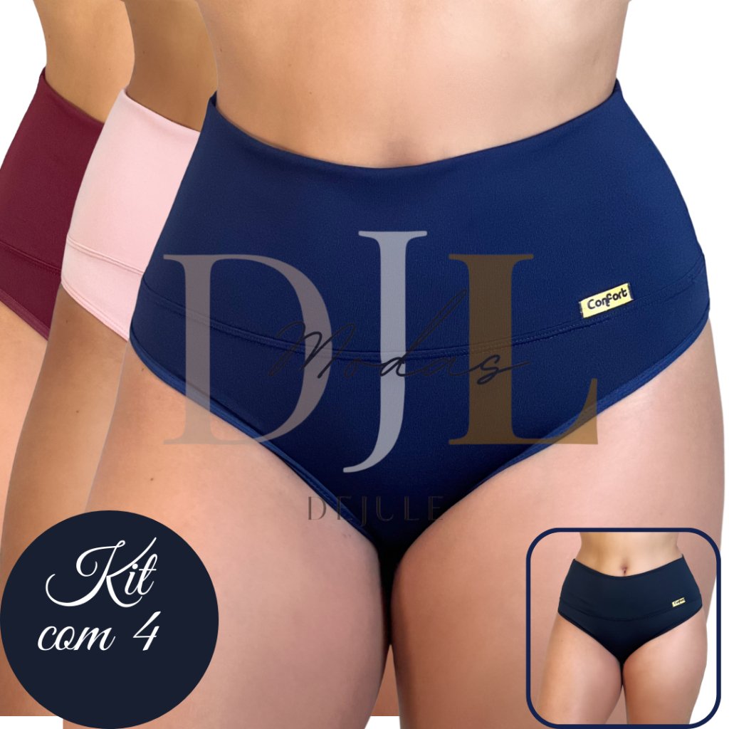 KIT 4 Calcinha cinta pala compressão pós parto prende barriga suplex cós