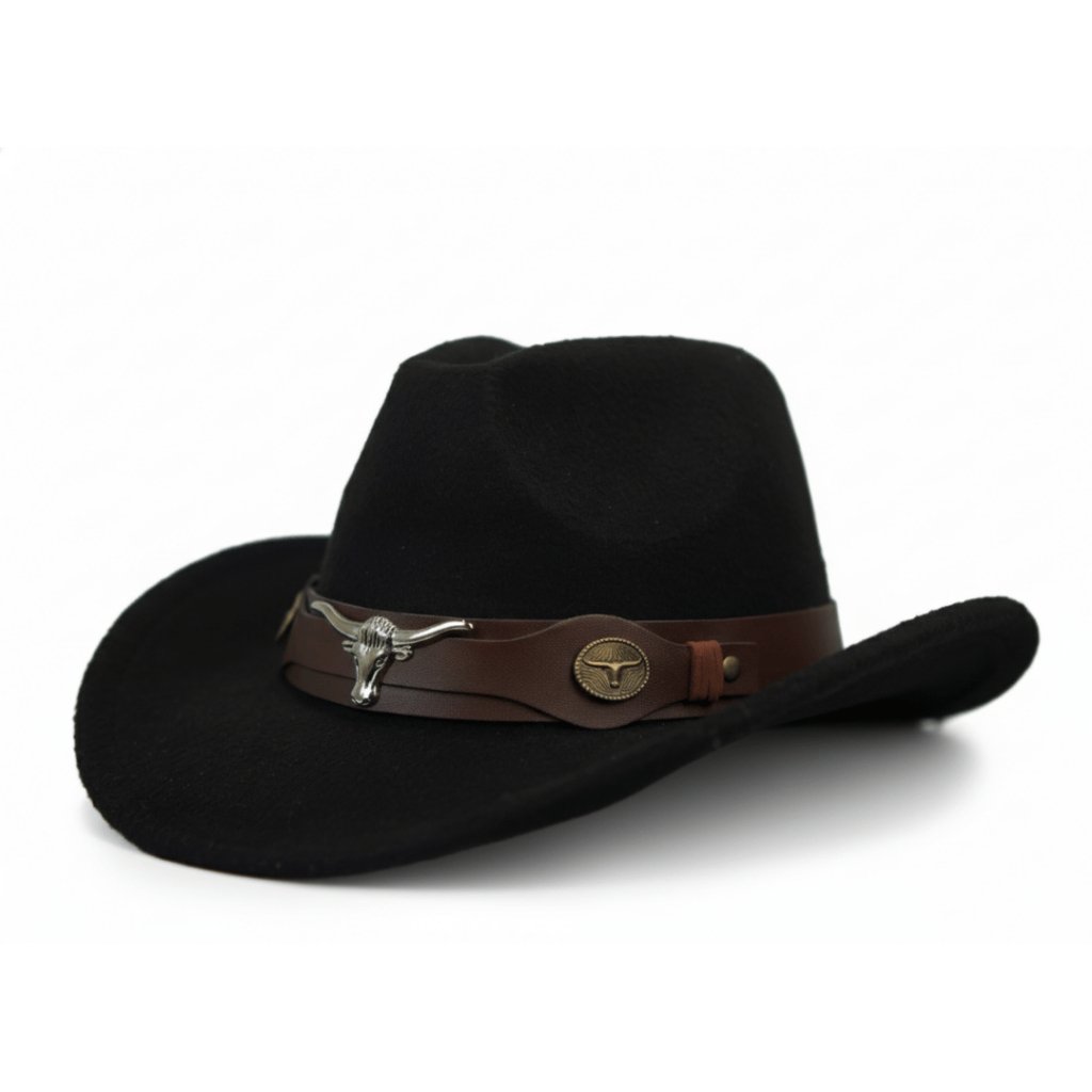 Chapéu Cowboy Vaqueiro em Feltro Ocidental Clássico Unissex Aba Larga Conforto e Estilo Country