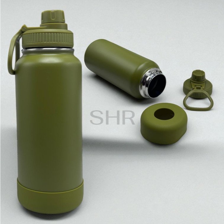 Garrafa Inox Térmica 350ML/600ML/800ML/1000ML Com Capinha Protetora De Silicone Antiderrapante