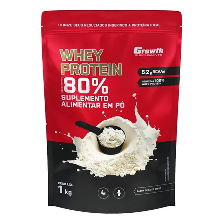 Whey Protein Concentrado 1kg Growth Supplements - Leite em Pó