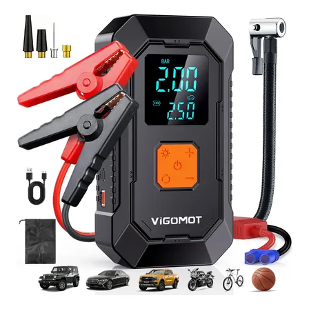 Auxiliar Partida Portátil Veicular Compressor Ar Emergência 12v