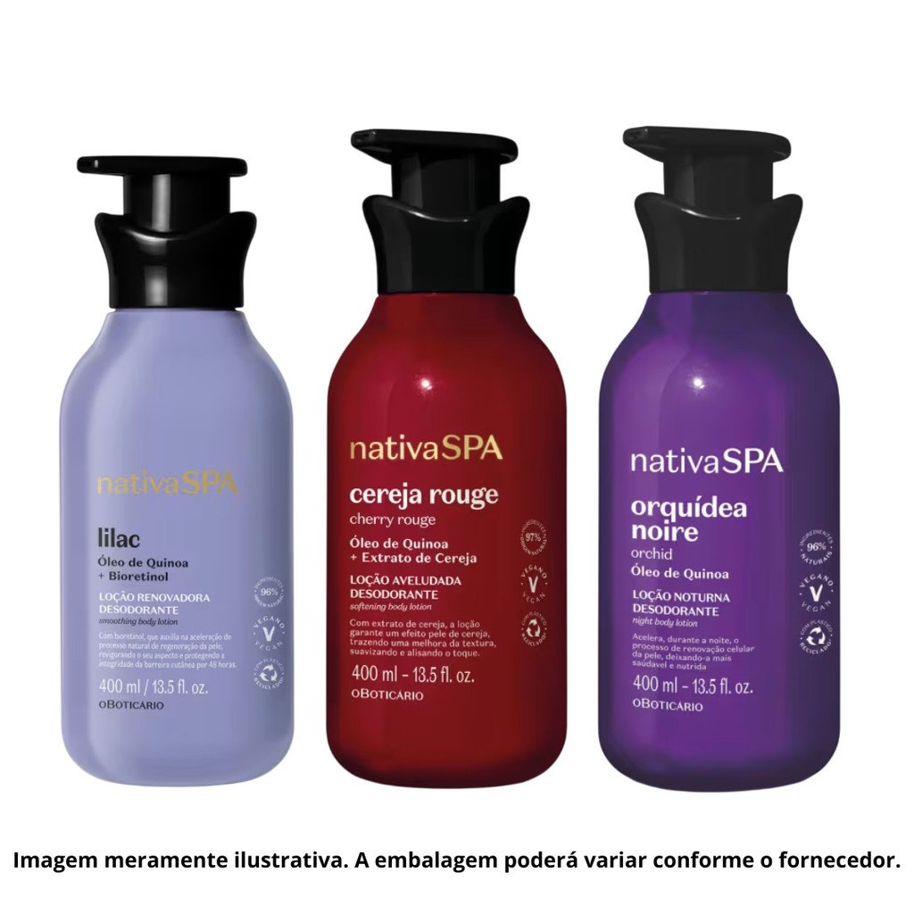 Kit Hidratante Corporal Nativa Spa 3 Unidades 400ml